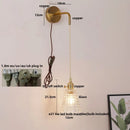 GobekUsa Clear Glass LED Wall Lamp Pull Chain Switch Modern Luxury Home Decor