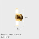 GobekUsa Gold Brass Acrylic Wall Lamp with G9 Bulb for Bathroom and Bedroom Lighting