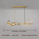 GobekUsa Glass Ball Pendant Chandelier: Scandinavian LED Light for Kitchen Dining Table