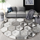 GobekUsa Circular Geometric Cashmere Floor Mat for Living Room, Stain Resistant & Easy-Clean