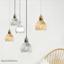 GobekUsa Gourd Glass Pendant Lamps Clear Amber Modern Dining Room Hanging Lights