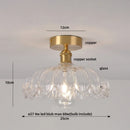 GobekUsa Glass Flush Mounted Ceiling Light Fixture - Modern Nordic Green Glass LED Ceiling Lamp