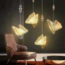 GobekUsa LED Butterfly Pendant Light for Bedroom Living Room: Modern Chanderlier Fixture Lamps