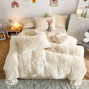 GobekUsa Fluffy Faux Fur Bedding Set: Duvet Cover, Sheet, Pillowcase - Soft & Warm