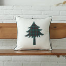 GobekUsa Christmas Plaid Cotton Cushion Cover with Letter Snowflake Embroidery