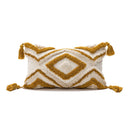 GobekUsa Boho Loop Tufted Tassel Pillow Cover - Ethnic Embroidered Decorative Cushion