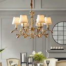 GobekUsa Gold Copper Chandelier with Fabric Shades & LED Lighting