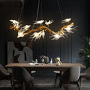 GobekUsa Bird Crystal Glass Branch Chandelier for Living Room, Bedroom, Hotel