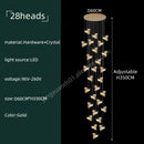 GobekUsa Crystal Chandelier: Modern Luxury Pendant Lights for Living Room, Staircase, Villa