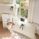 GobekUsa Lace Ruffles Princess Bedding Set, Velvet Duvet Cover, Plush Bed Sheet, Pillowcases