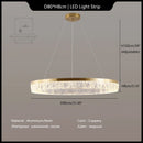 GobekUsa Crystal Chandelier Circular Pendant Light for Modern French Style Dining-Table Decor