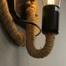 GobekUsa Hemp Rope Wall Lamp Retro Light Sconce for Living Room Stairs Vanity