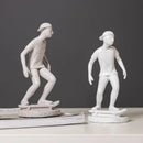 GobekUsa Abstract Sports Player Sculpture Set Grey/White Figurines Home Decor