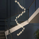 GobekUsa Love Chandelier: Luxury Crystal Gold Lighting for Staircase & Living Room