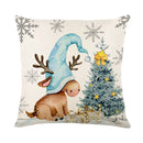 GobekUsa Christmas Letter Print Linen Throw Pillow Cover for Holiday Home Decoration