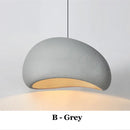 Nordic Wabi-Sabi White Or Gray Sculptural Pendant Light
