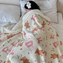 GobekUsa Korean Cartoon Plush Blanket, Soft Nap Sofa Cover for Home Dormitory