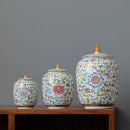 GobekUsa Enamelled Porcelain Tea Caddy Ginger Jar - Desktop Storage Container