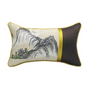 GobekUsa Chinese Ancient Art Chinoiserie Landscape Embroidered Lumbar Pillow Cover