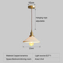 GobekUsa Japanese Ceramic Brass Bedside Chandelier for Bedroom Bay Window Bar Lighting
