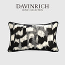 GobekUsa Abstract Monochrome Jacquard Lumbar Pillow Cover for Chic Studio & Home Decor