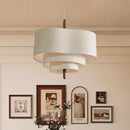 GobekUsa Japanese Wabi Sabi Fabric Pendant Lamp for Living Room Kitchen Dining Table