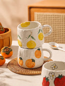 GobekUsa Cartoon Fruit Ceramic Mugs - Home Breakfast Juice Tea Coffee Cups