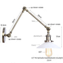 GobekUsa Industrial Adjustable LED Wall Sconce with Clear Glass Shade