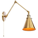 GobekUsa LED Long Arm Wall Lamp with Pull Chain Switch for Home Hotel Bathroom