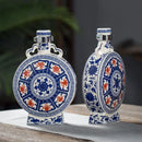 GobekUsa Blue and White Eight Treasures Ceramic Vase - Home Decor Ornament