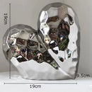 GobekUsa Gold Heart Ceramic Statue Ornament - Irregular Heart Sculpture Decor Figurine