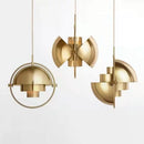 Nordic Art Deco Metal Pendant Light, White Black Gold