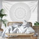 GobekUsa Grey Mandala Tapestry Wall Hanging Psychedelic Hippie Art for Aesthetic Home Decor