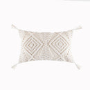 GobekUsa Geometric Embroidery Cushion Cover with Tassel, Home Decor Pillowcase, Various Sizes