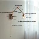 GobekUsa Brass LED Wall Light Fixture Rotatable Glass Stair Lamp
