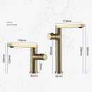 GobekUsa Brushed Gold Basin Faucet: Single Handle Brass Bathroom Mixer Tap