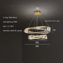 GobekUsa Gold Plated Steel Ring Pendant Lamp with Dimmable LED Lights and K9 Crystals