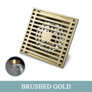 GobekUsa Brass Square Floor Drain 10x10cm for Bathroom Shower with Insect-Proof Deodorant
