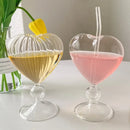 GobekUsa Heart Love Glass Mug Set - Couple Cups, Bird & Cocktail Glass Tea Coffee Cup
