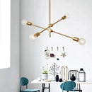 GobekUsa Glass Ball Globe LED Pendant Light Fixture - Nordic Modern Iron Rod Hanging Lamp