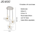 GobekUsa Glass Bubble LED Chandelier: Stylish Ceiling Lighting for Dining & Living Room