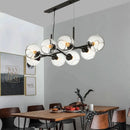GobekUsa Black Gold Molecule Glass Ball Chandelier Modern Loft Lamp Living Room Kitchen Island Light