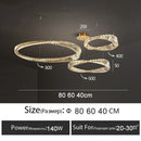 GobekUsa Crystal Ring Ceiling Lamp - Modern Luxury LED Chandelier for Master Bedroom & Living Room