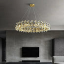 GobekUsa Crystal Round Chandelier: Modern Dining Room Lighting Fixture, Nordic Style Decoration