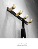 GobekUsa Gold & Black Bathroom Hardware Set: Shelf, Towel Rack, Paper Holder, Brush Holder