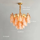 GobekUsa Gold Chrome Dimmable Amber Glass Petal Chandelier – French Design Luxury Hanglamp