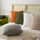 GobekUsa Cable Knit Cotton Pillow Cover Soft Ivory Burnt Orange 45x45cm 50x50cm 60x60cm