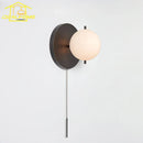 GobekUsa Black/Gold Ball Wall Lamp - Minimalist Iron Art Decor for Bedroom & Cafe