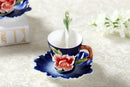 GobekUsa Enamel Rose Peony Floral Coffee Cup Wedding Birthday Gift