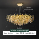 GobekUsa Golden Dendrite Crystal LED Ceiling Chandelier - Luxe Living Room Lighting